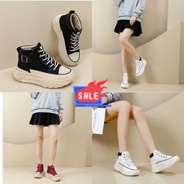2024 Positive High top shoes spring and autumn vintage women's shoes thick soled small white shoes leisure sports board shoes GAI Size EUR 35-40