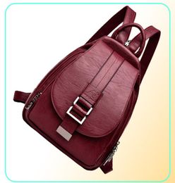 Designer Women Genuine Leather Backpack Purse Female Shoulder Bag Travel Ladies Bagpack Mochilas School Bags For Teenage Girls 2104515910