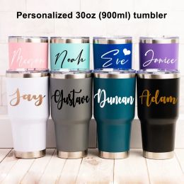 Sets Personalied 900ml 30 Oz Travel Tumbler Double Wall Water Thermal Termos Coffee Mug Flasks Stainless Steel Thermos 30oz Beer Cup