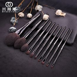 My Destiny-Pearl Black Series Makeup Brush Set-Beginner Make up Brushes-Animal Synthetic Hair Eyebrow Eyeshadow Powder Blusher 240314