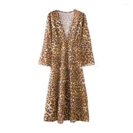 Beach Holiday Leisure Leopard Print Slim-Fit Sexy Long Shawl Extended Chiffon Cardigan S-2XL European And American Trend