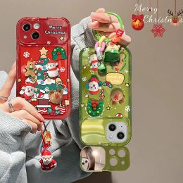 Films Christmas Tree Pendant Flip Mirror Case Cover For iPhone