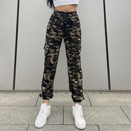 Women's Pants Casual Sport Trousers Women Camouflage Jogger Drawstring Cuffed Hem Long Sweatpants Trendy Streetwear Ladies