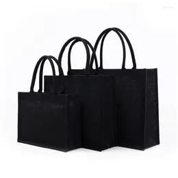 Storage Bags Jute Tote Burlap Bag With Soft Handle For Women Shopping Handbag Bridesmaid Christmas Thanksgiving Gift