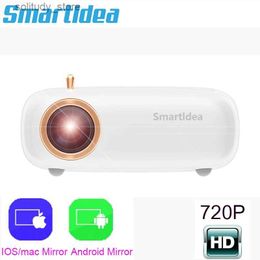 Other Projector Accessories SmartIdea HD Mini Projector V1 Native 1280 x 720P LED Portable Projector Video Home Theater 3D Smart Movie Game Pocket Beam Q240322