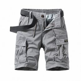 2023 New Mens Summer Cott Army Tactical Cargo Shorts Fi Khaki Multi-pocket Casual Short Pants Loose Military Shorts Men s72d#