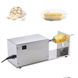 Other Kitchen Dining Bar Thicken Stainless Steel Spiral Tornado Potato Cutter Vegetable Fruit Chips Slicer Cutting Hine Manual Chopper Otpxd