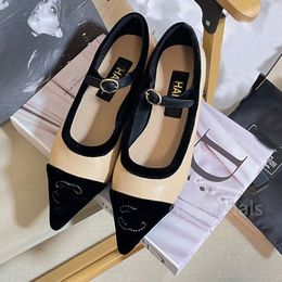 Luxury sandals french dress shoes fashion high heels shoe thick heel sandal fashion ballet flats pointed party