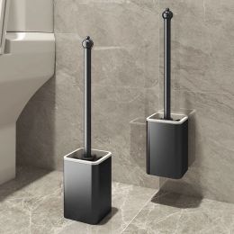 Brushes Luxury Square Toilet Brush Aluminum Wall Hanging Toilet Brush Household Simple Bathroom Accessories Cleaning Utensils