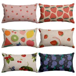 Pillow Strawberry Blueberry Fruit Rectangle 30 50 Liene Cover Decorative Pillows For Sofa Car Pillowcase