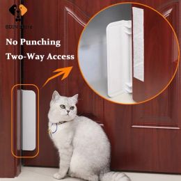 Cages Universal Pet Door Opener TwoWay Access Controllable Entry Training Tool Without Drilling Easy Installation for Dog Cat