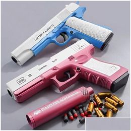 Kid Cs Toys Fighting Ejection Soft Pistol Dart Shell Eva Toy Blaster Firing With Silencer For Children Gun Adt Foam Dh08J B Manual Dllhb