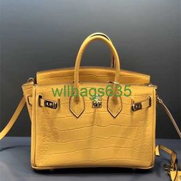 Bk Crocodile Bags Trusted Luxury Handbag Dont Collide with Bags Love Yellow Stylecrocodile Pattern Top Layer Cowhide 25 Inch Platinum Bag Han have logo HBGW