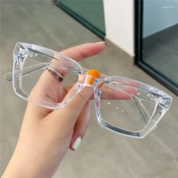 Sunglasses Stylish And Simple Retro Square Frame Anti-blue Glasses Protect Eyes Flat Lens Blue Light Blocking