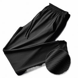 Calça de moletom casual masculina, calça esportiva estilo coreano, secagem rápida, calça amarrada no tornozelo, slim h68w #