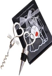 Wedding Guest Gift Kitchen Bottle Openers Corkscrew Wines Stopper Creative Heart Shaped Pair Of Wine Set1370335