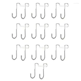 Hooks 10Pcs Hook Cabinet Door Double Dormitory Kitchen Bathroom S-Type Stainless Steel Coat