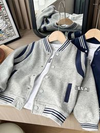 Jackets 2024 Spring And Autumn Children's Baseball Suit Boys Girls Standing Neck Knitted Sports