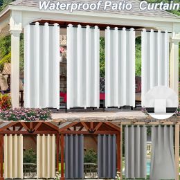 Curtains Patio Outdoor Waterproof Curtains Eyelets Insulated Insulated Window Drapes Rod Pocket Tap Top Gazebo Pergola Curtains Windproof