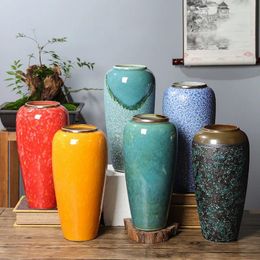 Vases 32cm High Ceramics Chinese Style Jingdezhen Els Flower Arrangement Ornaments Home Furnishings Market Vase Decorate