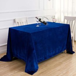 Table Cloth Dark Blue Rectangular Tablecloth Elegant Velvet Wedding Decoration Washable Cover