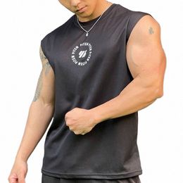 new Mens Gym Tank top Men Fitn Sleevel Shirt Male Mesh Breathable Fitn Sports Vest Undershirt Gyms Running Vest Men x6N4#