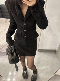 Two Piece Dress Real S Price: Elegant Korean Two-Piece Set For Women Winter Fashionable High-Quality Coat And Youthful Skirt