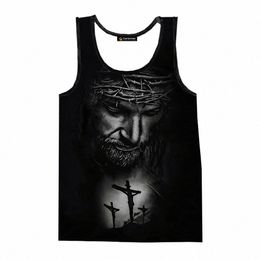christ Jesus 3D Print Tank Tops 2023 New Fi Casual Men's Clothing Women Streetwear Oversized Sleevel Shirts Ropa Hombre G8GE#