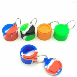 Storage Bottles 20Pcs Nonstick Silicone Jar With Keychain Container Case Non-stick Oil Wax Cream Box Makeup