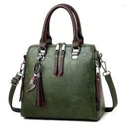Shoulder Bags Women's Fashion Girls Retro Solid Fringe Zip Tote Handbag Female Casual Large Capacity Messenger Bag Handbags