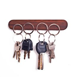 Rails New Wood Key Holder Wall Key Storage Organiser Strong Magnetic Key Rack Hanger Key Ring Hooks Clerk Housekeeper On The Wall