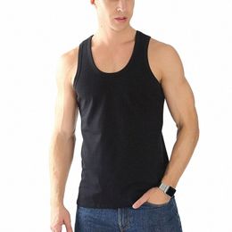 xin YI Summer Men's high-quality vest bamboo fiber body building undershirt fitn sleevel tank top men Tank Tops 2 pieces N7UF#