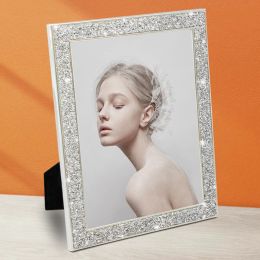 Frame Creative Flash Drill Metal Picture Frame Gold/Silver/Black Light Luxury Photo Frame For Home Photo Decor Personal Gifts