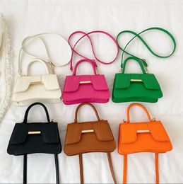 Fashion Female Shoulder Bag Alligator Pattern Small Square Bags for Women Pure Colour Vintage Crossbody Bags PU Leather Handbags