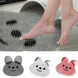 Scrubbers Shower Foot & Back Scrubber Foot Washing Brush Silicone Massage Floor Mat Bathroom Nonslip Pad Foot Wash Dead Skin Removal