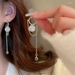 Dangle Earrings Arrival Fashion Metal Trendy Women Pearl C- Shaped Chain Long Elegant Female Jewellery
