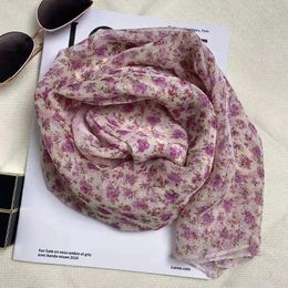 Scarves Vintage Fashion Gradient Colour Solid Scarf Women Foulard Chiffon Georgette Long Shawl Summer Bandana Elegant Hijab 50 160cm