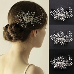 Hair Clips Trendy Flower Leaf Comb Luxury Crystal Pin Headband Tiara For Women Bridal Wedding Accessories Jewellery Clip Band