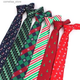 Neck Ties Neck Ties Christmas Tie For Men Women Skinny Jacquard Neck Tie For Party Business Casual Fashion Neckties ic Suits Neck Ties For Gift Y240325