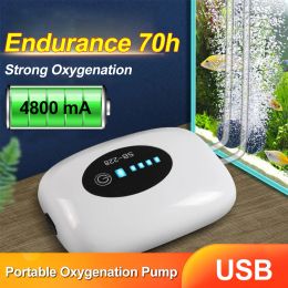 Accessories Portable Aquarium Air Pump EnergySaving USB Rechargeable Oxygen Pump with One/Dual Outlets for Fish Tank Silent Operation