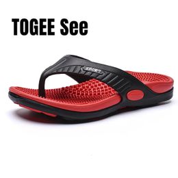 Men Flip Flops Summer Slippers High Quality Casual Shoes Slipon Beach for Sandals Indoor Bathroom 240321