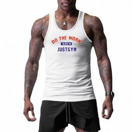 mens Summer Brand Workout Gym Tank Top Mesh Bodybuilding Clothing Undershirt Fitn Vest Quick Dry Running Sleevel Singlets h0J3#