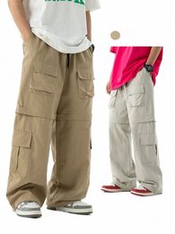 2024 Streetwear Hip Hop Joggers Cargo Pants Men Multi-Pocket Elastic Waist Harem Trousers Male Harajuku Casual Woman Sweatpants V5hL#