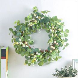 Decorative Flowers Spring Green Leaves Wreath Decorating Farmhouse Decor Wall Home Gift Diy Easter Front Door Fall Outdoor