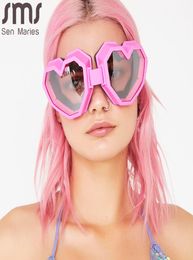 Heart Shaped Goggle Sunglasses Women Sunglasses Oversized Gradient Lens Brand Designer Eyeglass De Sol Feminino 2205103350281