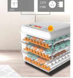 Accessories 120 Eggs Incubator Fully Automatic Commercial Hatching Machine Farmer Chicken Goose Brooder Poultry Hatcher Turner Smart Control