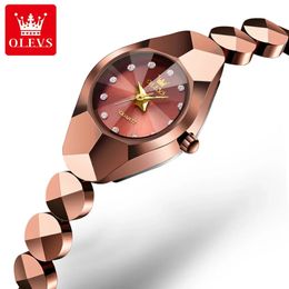 OLEVS 7007 Fashion Watch For Women Quartz Tungsten steel Strap Waterproof Wristwatches 240315