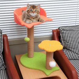 Scratchers Small Cat Tree House Scratcher Post Tower Climbing Furniture Sisal Toys For Kitten Exercise Frame Indoor Activities Pet Supplies