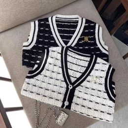 Giacca designer Donne donne senza maniche Stripe a V Stripes giubbotti per cardigan giacche da donna