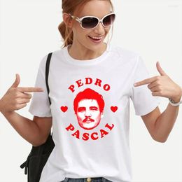 Women's T Shirts I Heart Pedro Pascal Shirt Love Movie TV 2 Hearts For Unisex Harajuku Tshirt